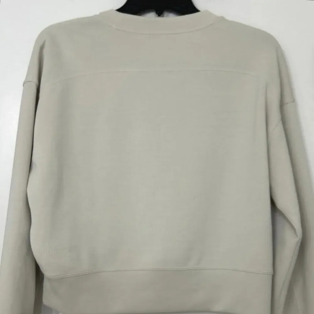 Lululemon Softstreme Perfectly Oversized Cropped Crew White Opal Sweatshirt 2 - Picture 7 of 10